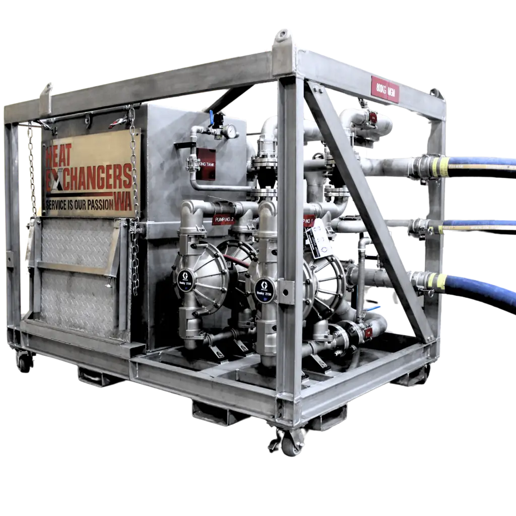 On site heat exchanger servicing equipment